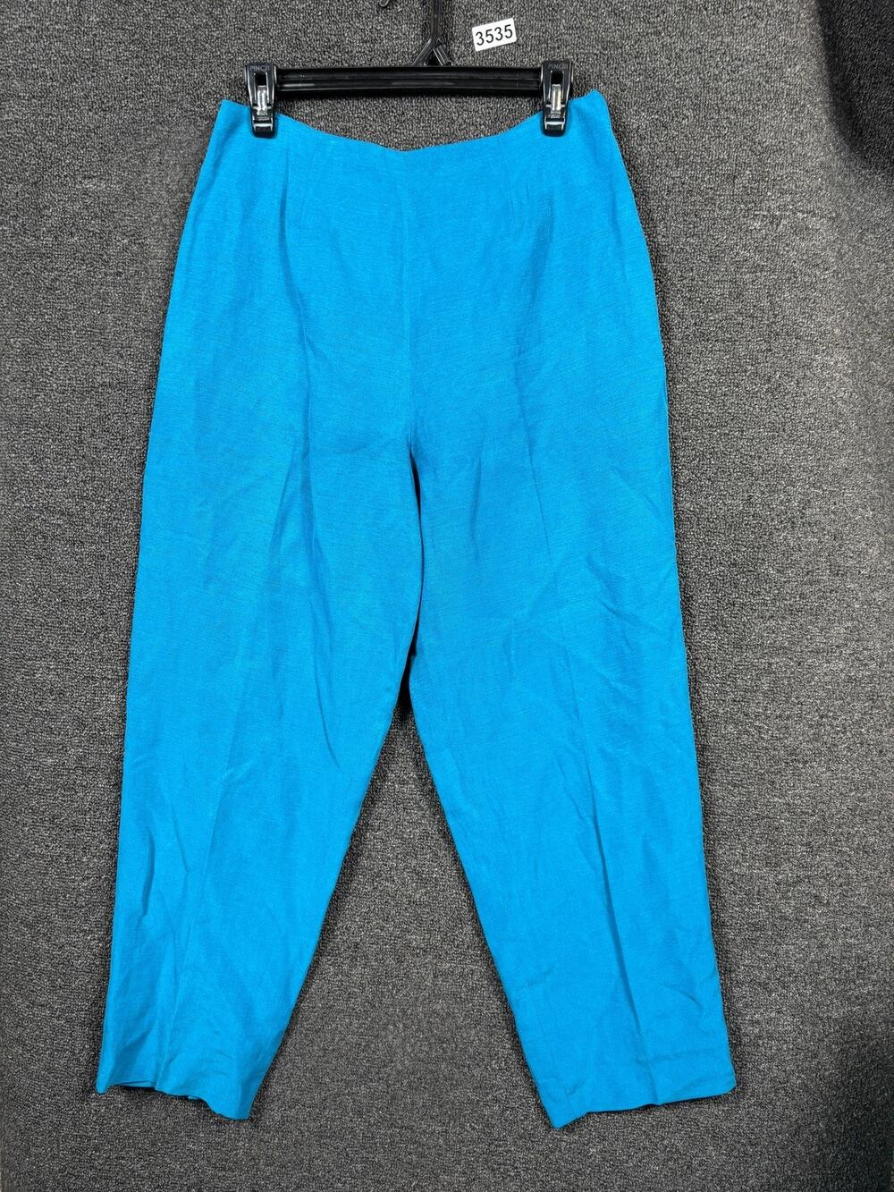 Classiques Entier Pants Womens 10 Linen Silk Blend Pull On Straight Leg Casual